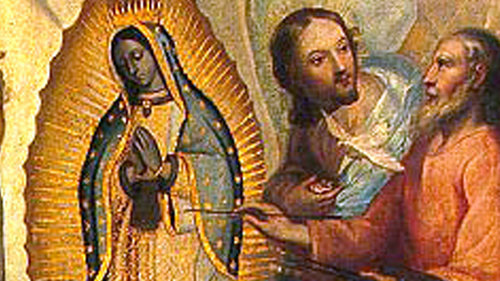 Dios Padre pintando la imagen de Guadalupe