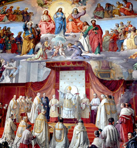 El Papa Po IX declarando el dogma de la Inmaculada Concepcin el 8 de diciembre de 1854.