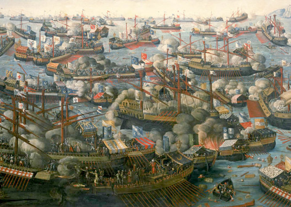 La batalla de Lepanto, 1571 d.C.