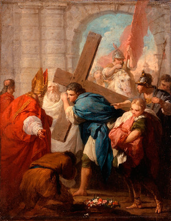 El emperador de Constantinopla, Heraclio, cargando la Santa Cruz en Jerusalén