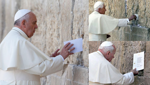 Visita del Anti-Papa Francisco Muro de los Lamentos