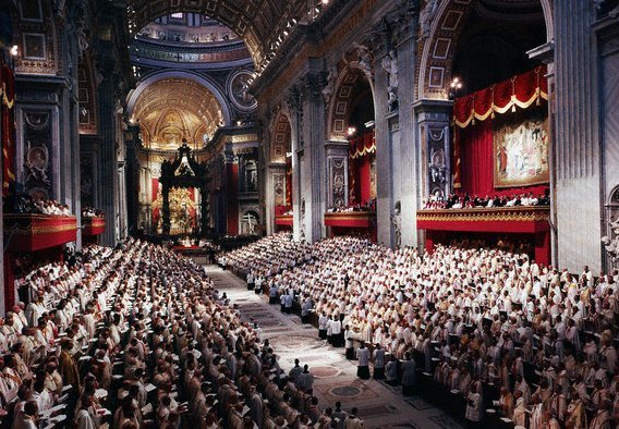 Una sesión del Concilio Vaticano II