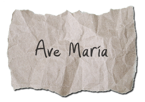 Ave Maria escrito en papel