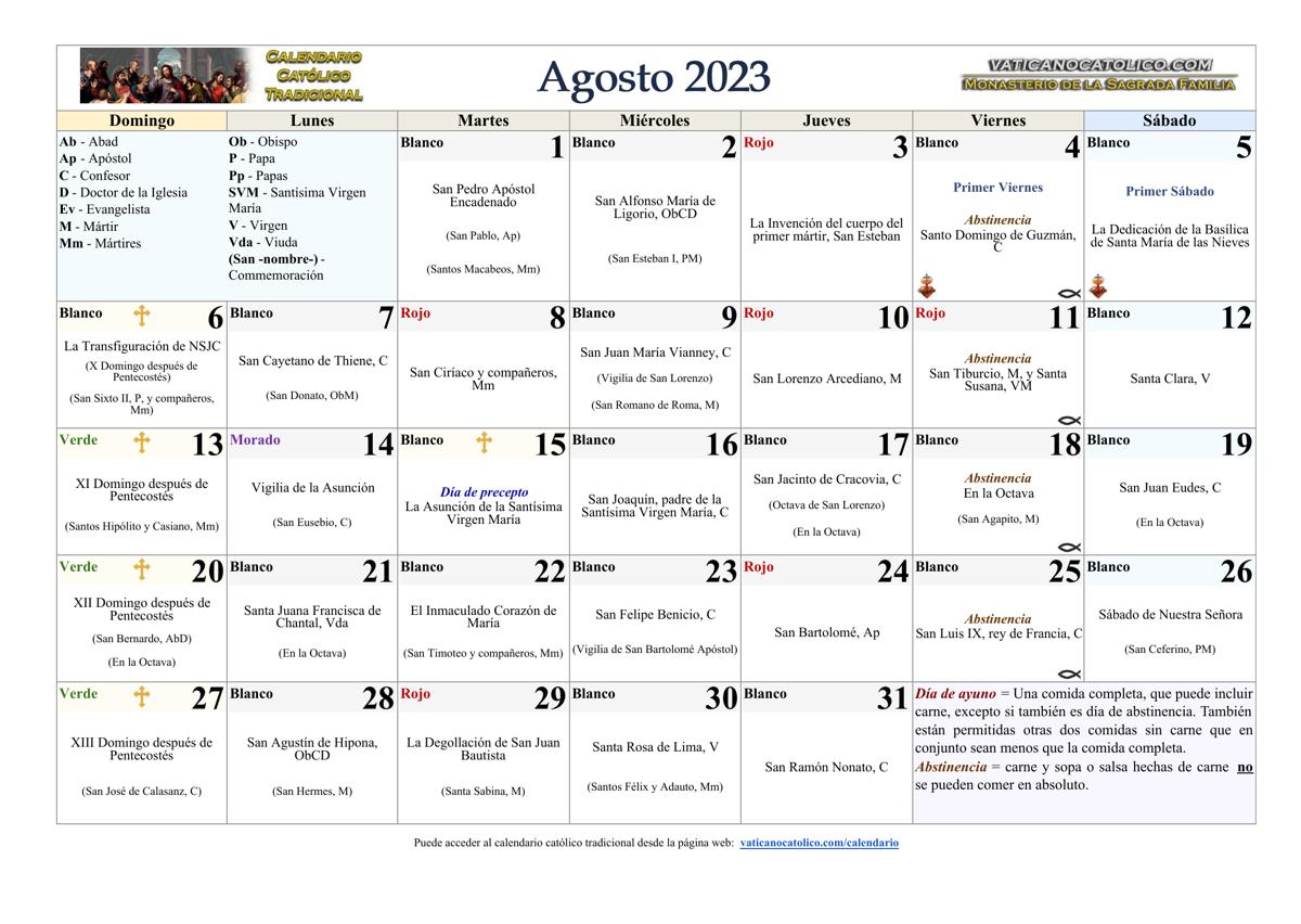 Mes de Agosto 2023