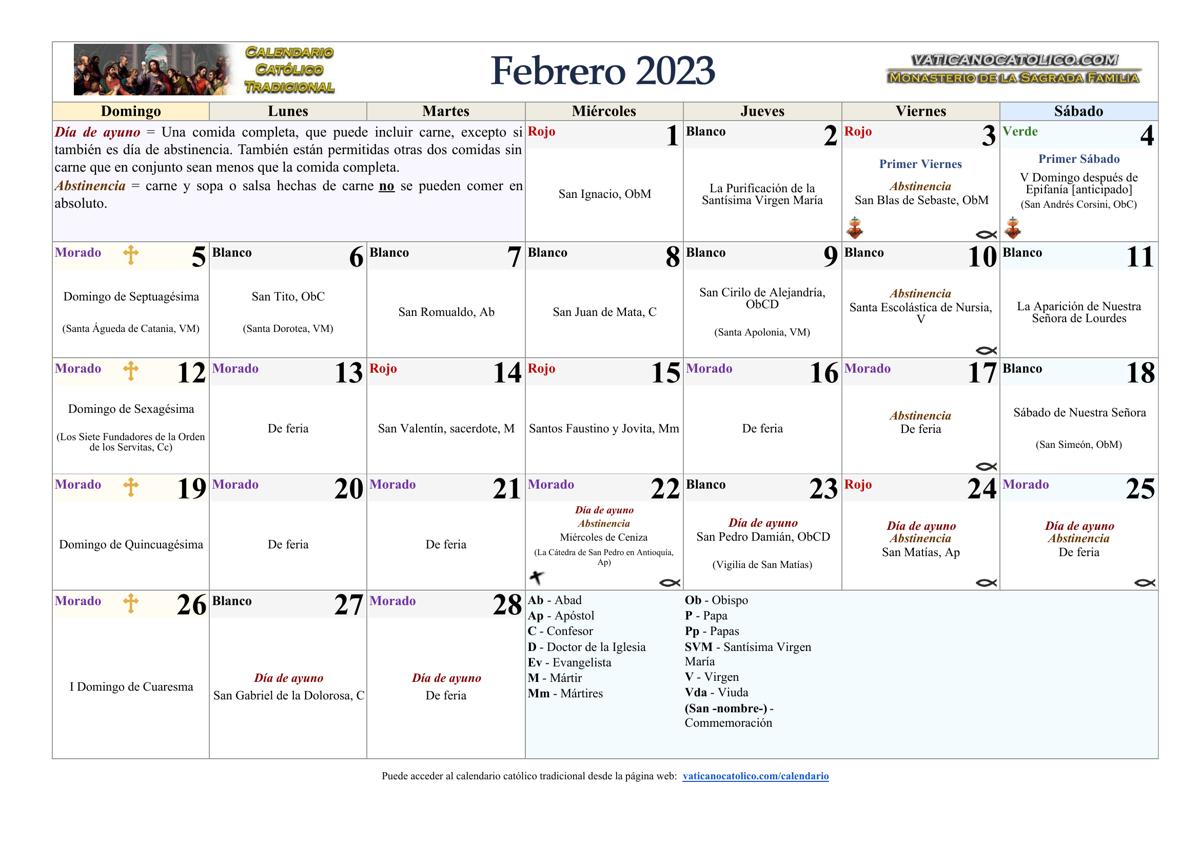 Mes de Febrero 2023