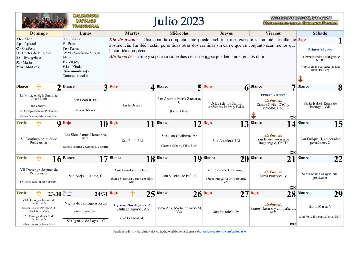 Mes de Julio 2023