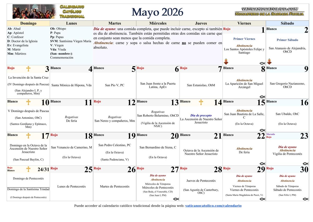 Mes de Mayo 2026