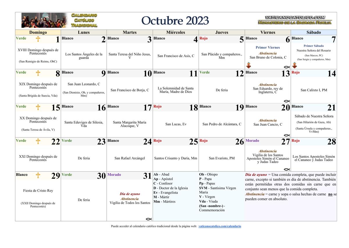 Mes de Octubre 2023