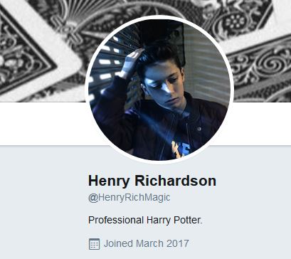 El ‘mago’ Henry Richardson dice en su Twitter que es como “Harry Potter”