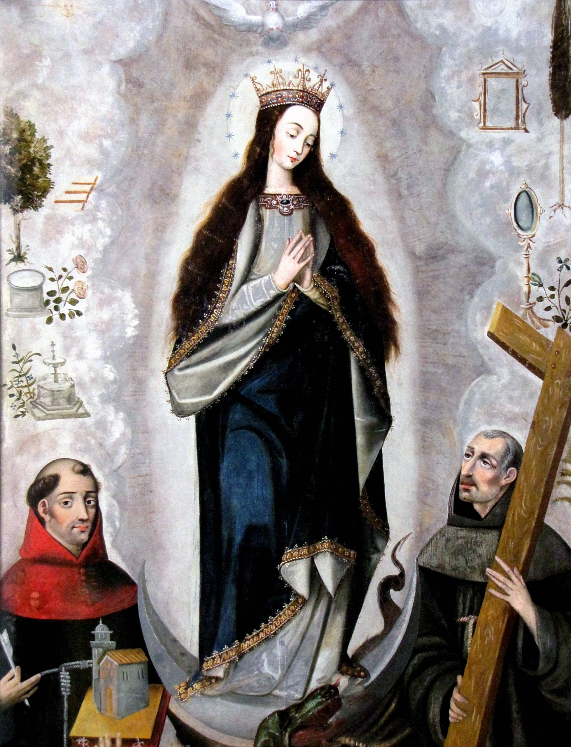 La Virgen de la Inmaculada Concepción con San Buenaventura (izquierda) y San Diego de Alcalá (derecha)