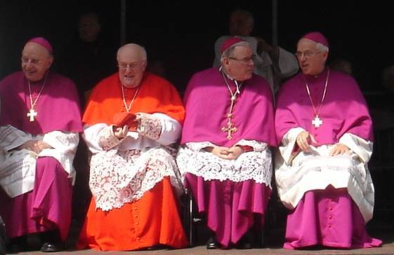 Un cardenal viste una faja roja o escarlata y un obispo una faja púrpura