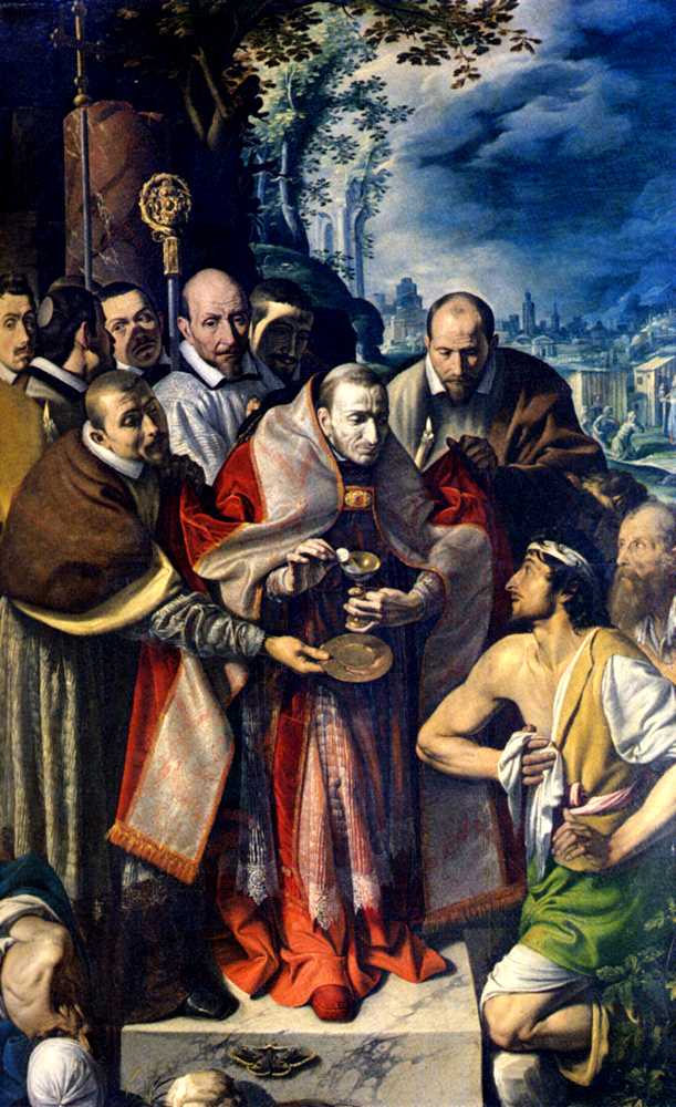 San Carlos Borromeo administra la Sagrada Comunión a los enfermos durante la peste