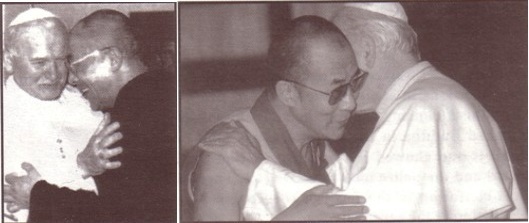 Juan Pablo II con budista Dalai Lama